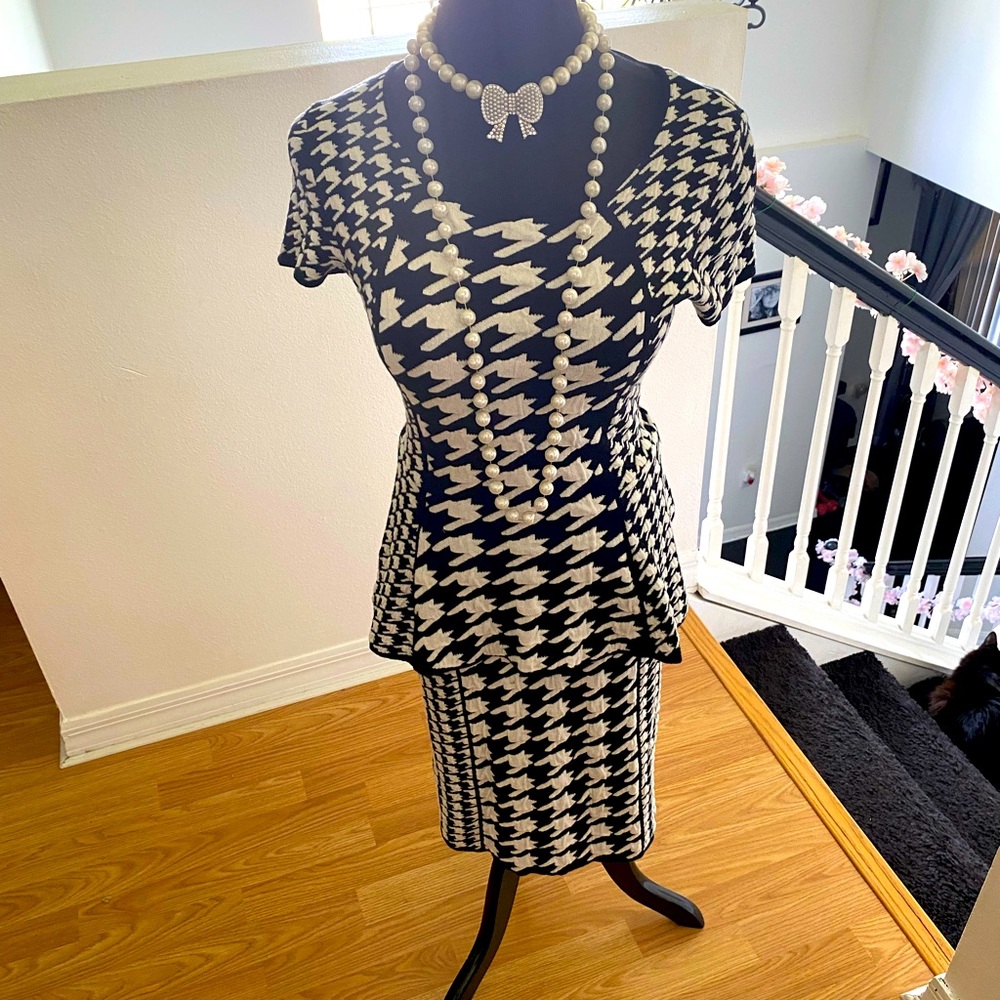 ELLE Peplum sweater top and skirt.